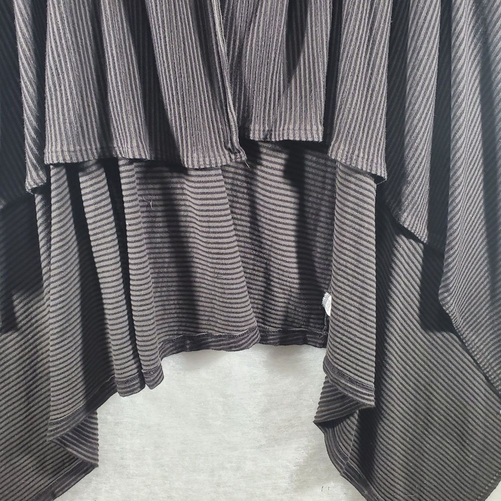 L Bryn Walker Knit Striped Shawl Collar Waterfall Cardigan Longline Lagenlook - Picture 10 of 13